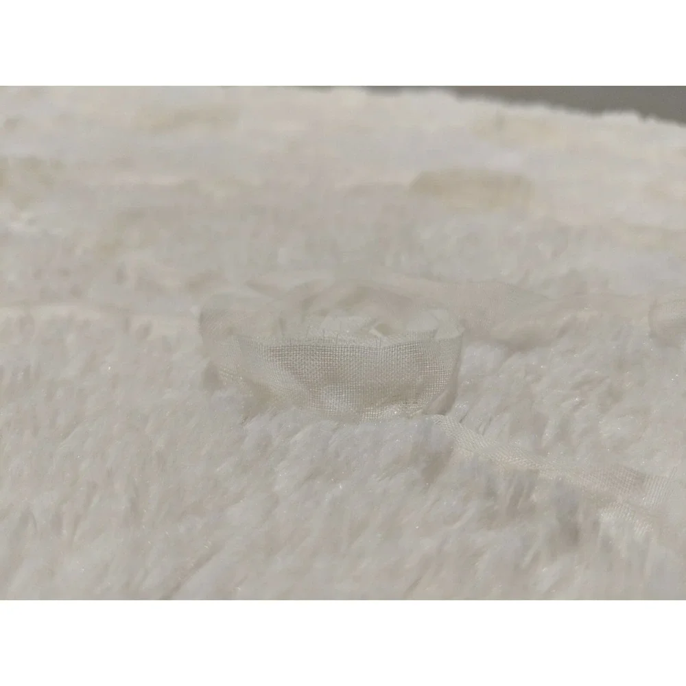 Cream Plush‎ Rosettes Baby Blanket About 30x40 Inch Newborn Photography